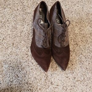 Guess Classic Plaid Suede Booties